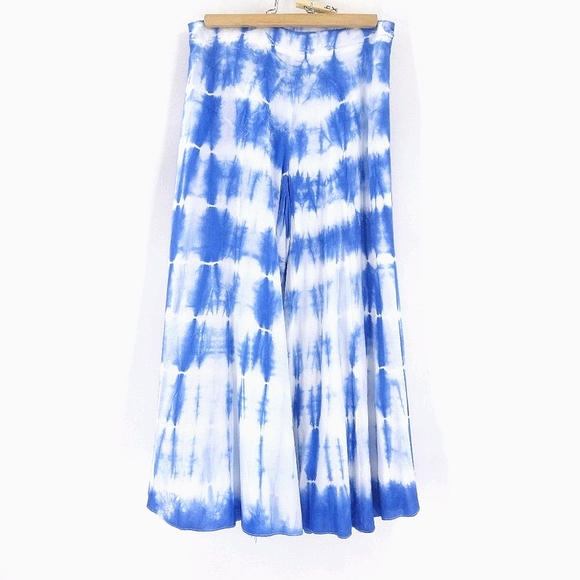 Lulus Pants - Lulus Tie-Dye Shibori Pants Blue/White Large.
